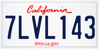 CA license plate 7LVL143