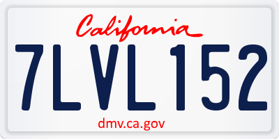 CA license plate 7LVL152