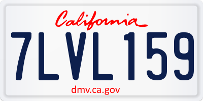 CA license plate 7LVL159