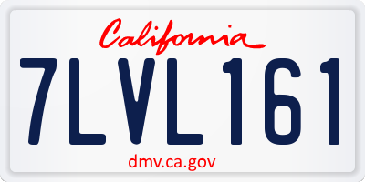 CA license plate 7LVL161
