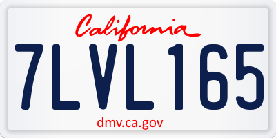 CA license plate 7LVL165