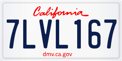 CA license plate 7LVL167