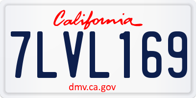 CA license plate 7LVL169