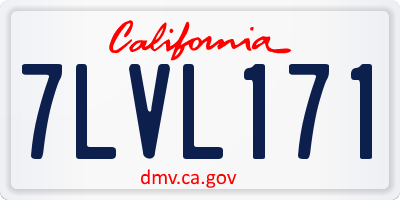 CA license plate 7LVL171