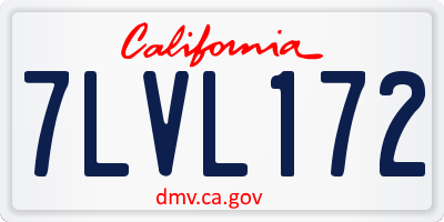 CA license plate 7LVL172