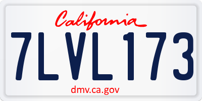CA license plate 7LVL173