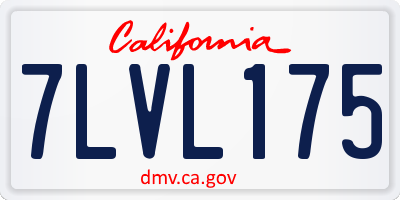 CA license plate 7LVL175