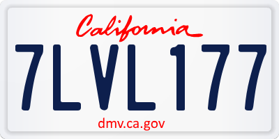 CA license plate 7LVL177