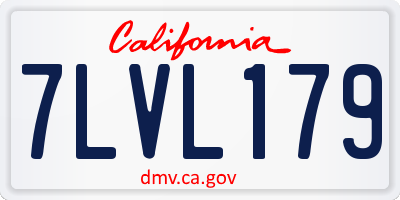 CA license plate 7LVL179