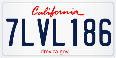CA license plate 7LVL186