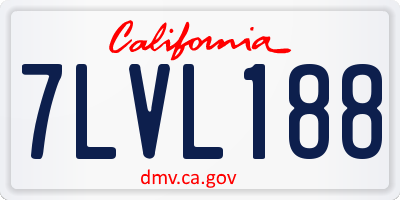 CA license plate 7LVL188