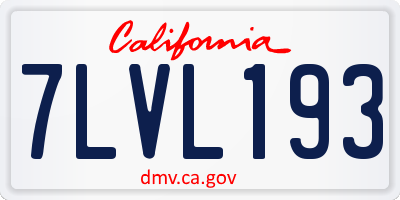 CA license plate 7LVL193