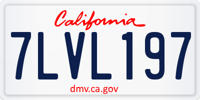CA license plate 7LVL197