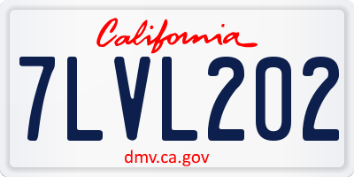 CA license plate 7LVL202
