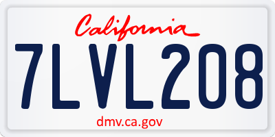 CA license plate 7LVL208