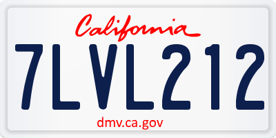 CA license plate 7LVL212