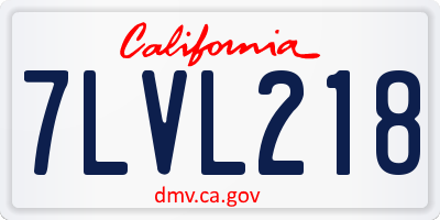 CA license plate 7LVL218