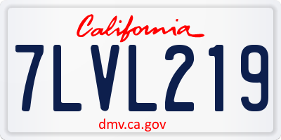 CA license plate 7LVL219
