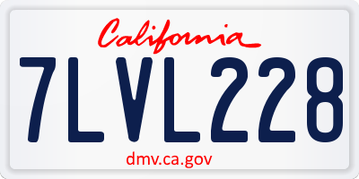 CA license plate 7LVL228