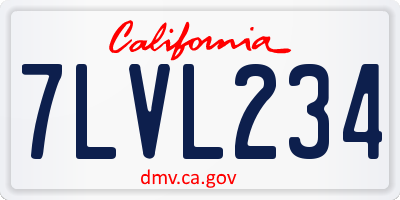 CA license plate 7LVL234