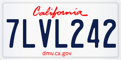 CA license plate 7LVL242