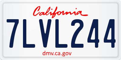 CA license plate 7LVL244
