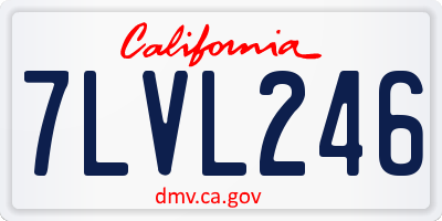 CA license plate 7LVL246