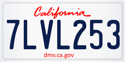 CA license plate 7LVL253