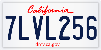 CA license plate 7LVL256