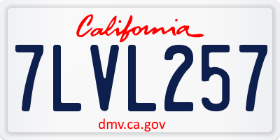 CA license plate 7LVL257