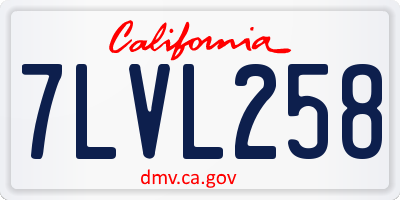CA license plate 7LVL258