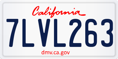 CA license plate 7LVL263