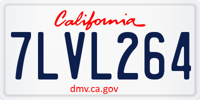 CA license plate 7LVL264