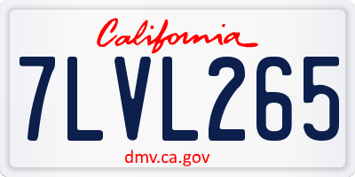 CA license plate 7LVL265