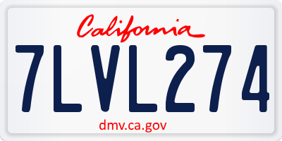 CA license plate 7LVL274