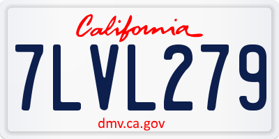 CA license plate 7LVL279