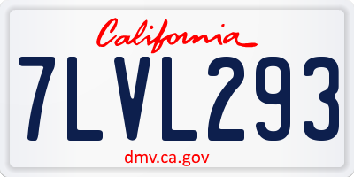 CA license plate 7LVL293