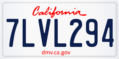 CA license plate 7LVL294