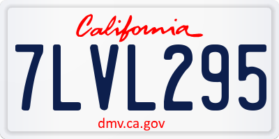 CA license plate 7LVL295