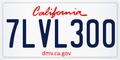 CA license plate 7LVL300