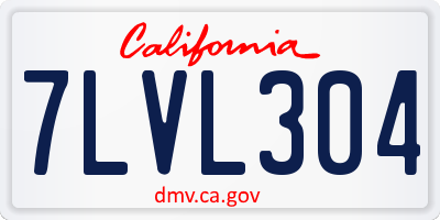 CA license plate 7LVL304