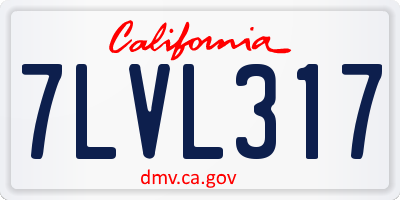 CA license plate 7LVL317