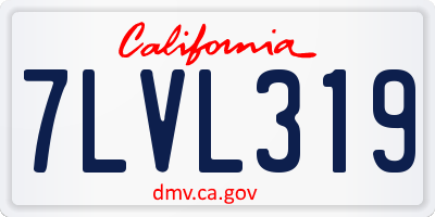 CA license plate 7LVL319