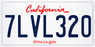CA license plate 7LVL320