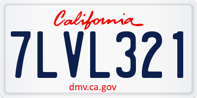 CA license plate 7LVL321