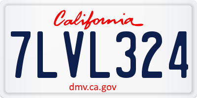 CA license plate 7LVL324