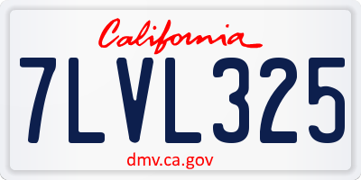 CA license plate 7LVL325