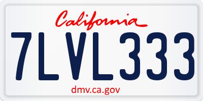 CA license plate 7LVL333
