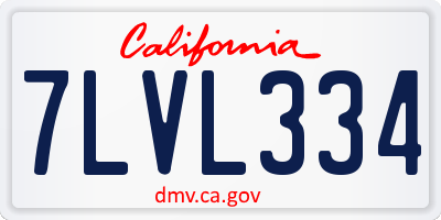 CA license plate 7LVL334