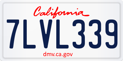 CA license plate 7LVL339